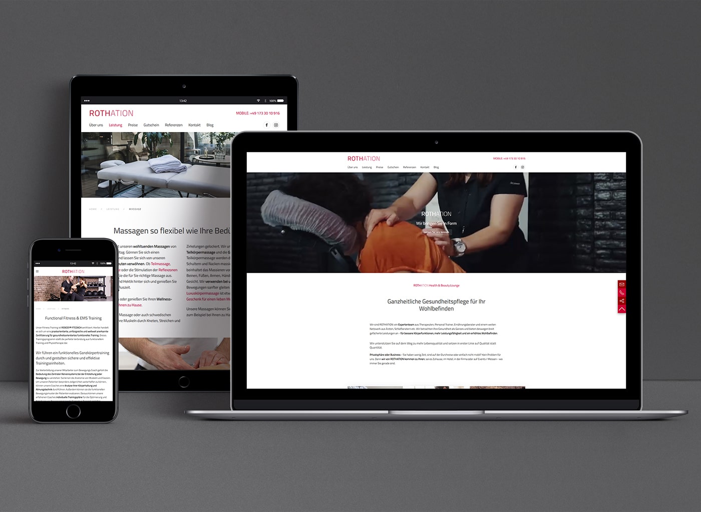 Neue Webseite f&uuml;r Rothation - Showcase Mobil