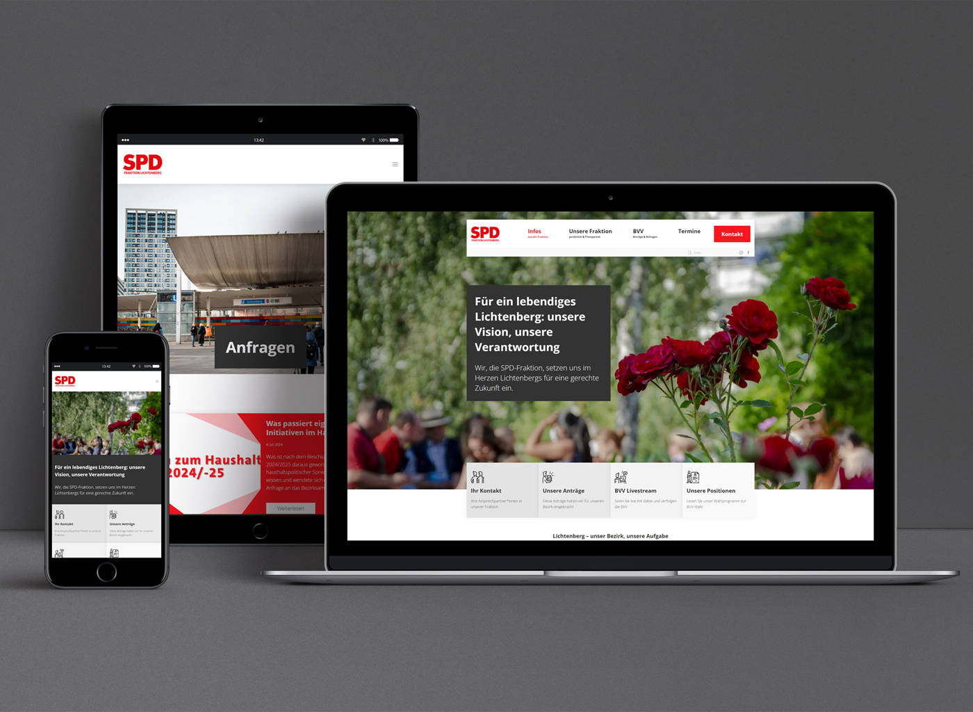 SPD Fraktion Lichtenberg - ReDesign Webseite - Showcase Mobil